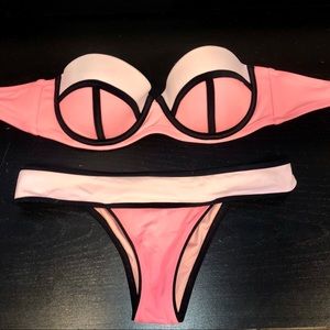 VS Pink ColorBlock Bikini Set